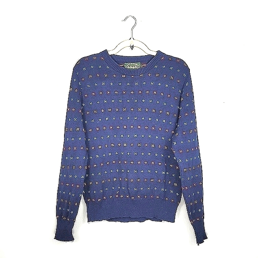 Lake Harmony Rowing Club Navy Knit 80's Vintage Sweater